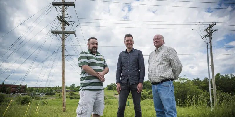 Michael Voity, network engineer in UVM’s Telecommunications and Network Services office; Patrick Clemens, cyber specialist at Vermont EPSCoR, a consortium of Vermont colleges led by UVM; and Randy Spooner, director of Telecommunications and Network Servic