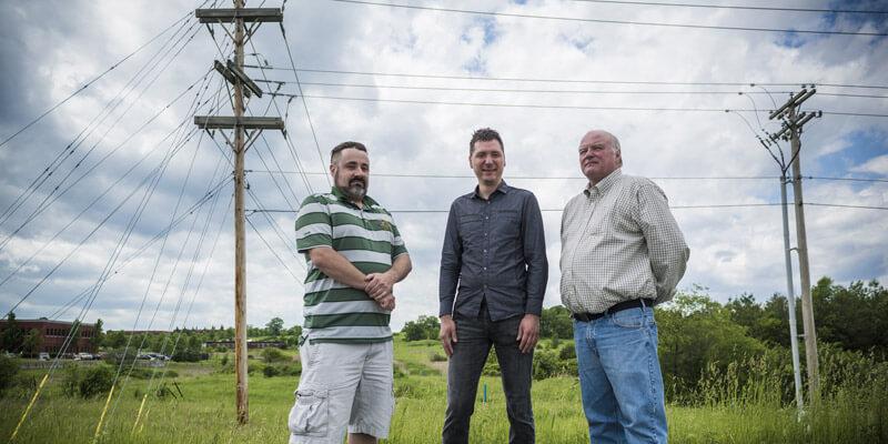 Michael Voity, network engineer in UVM’s Telecommunications and Network Services office; Patrick Clemens, cyber specialist at Vermont EPSCoR, a consortium of Vermont colleges led by UVM; and Randy Spooner, director of Telecommunications and Network Servic