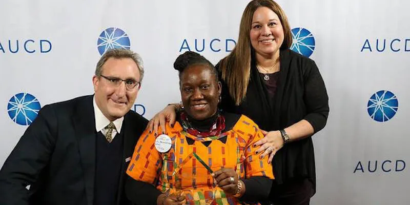 Andrew Imparato, Sefakor Komabu-Pomeyie, and professor Maria Avila 