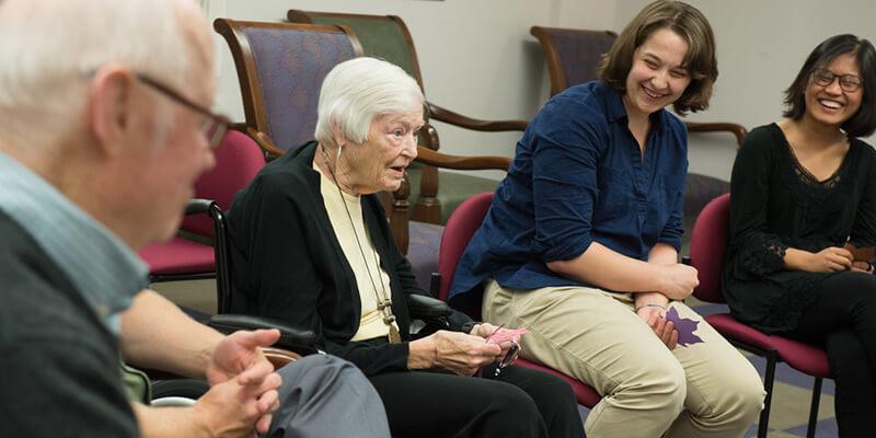 UVM nursing students with seniors in service-learning course