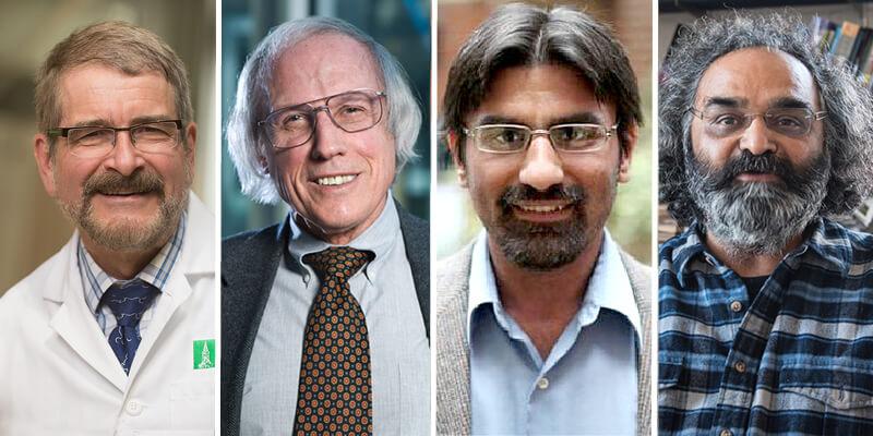 head shots of Gregory L. Holmes, M.D; Gary S. Stein, PhD; Joseph Acquisto, PhD; Asim Zia, PhD