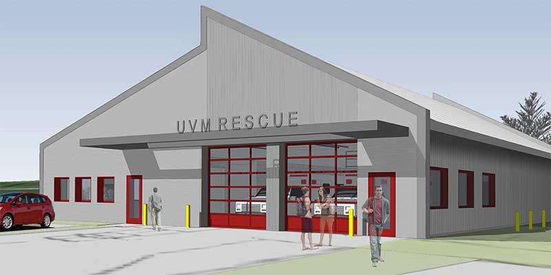 A rendering of the new UVM Rescue facility.