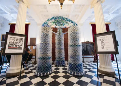bottled water sculpture