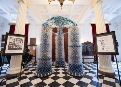 bottled water sculpture