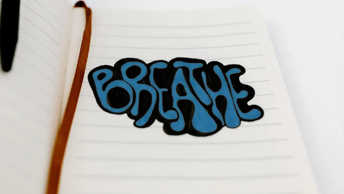 the word breathe in bubble letters on a piece of paper