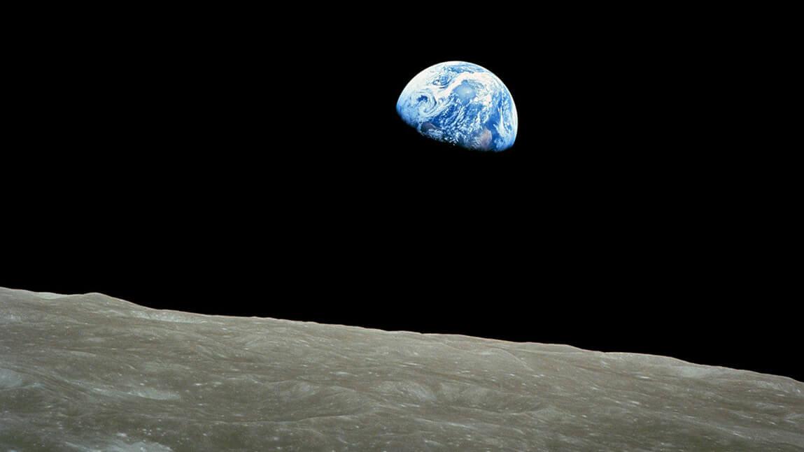 the Earth as seen from the surface of the Moon
