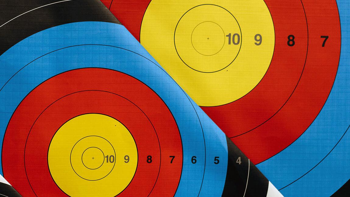 two archery targets overlapping