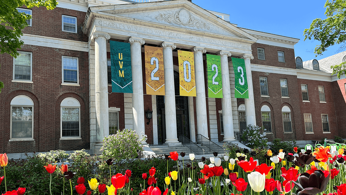 The Waterman building with banners reading 2023