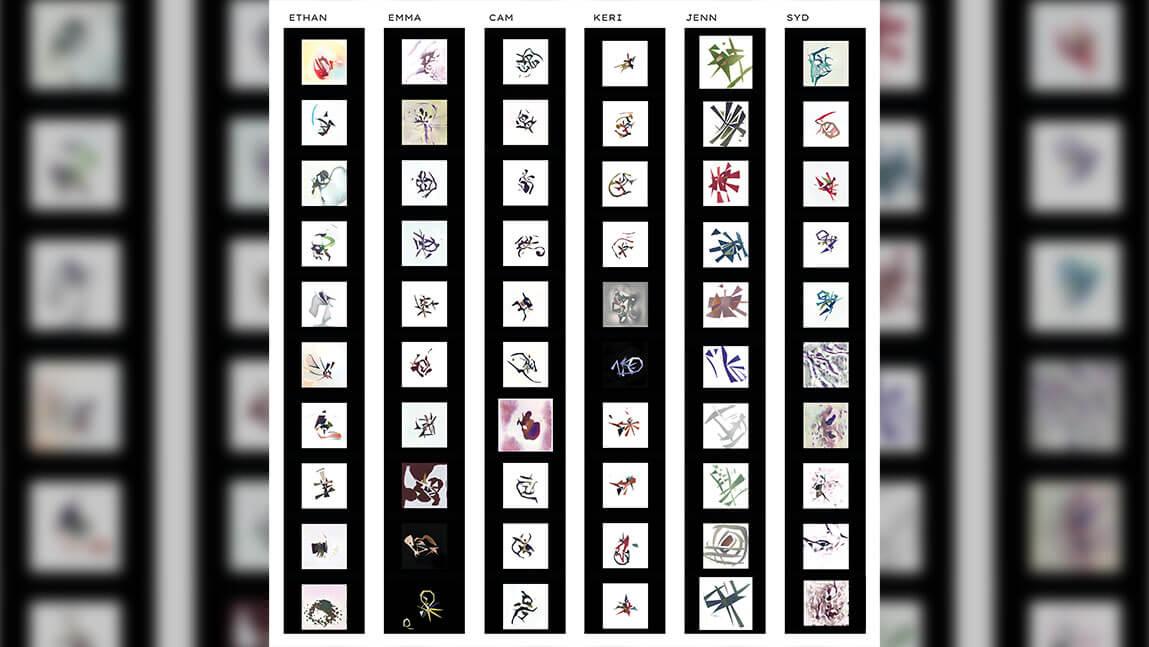 a composite of artwork laid out in a grid