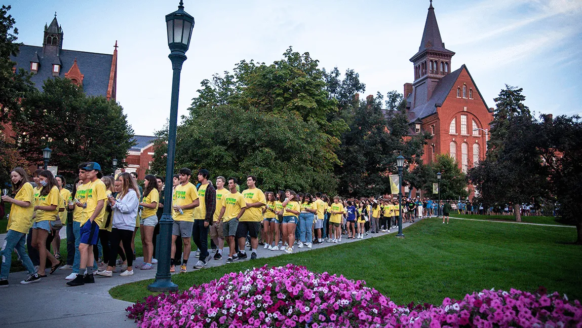 Photo of students on the Green
