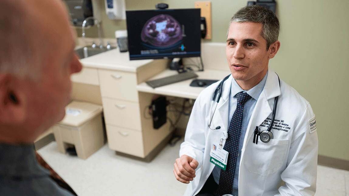 Dr. Gerson speaks with a patient
