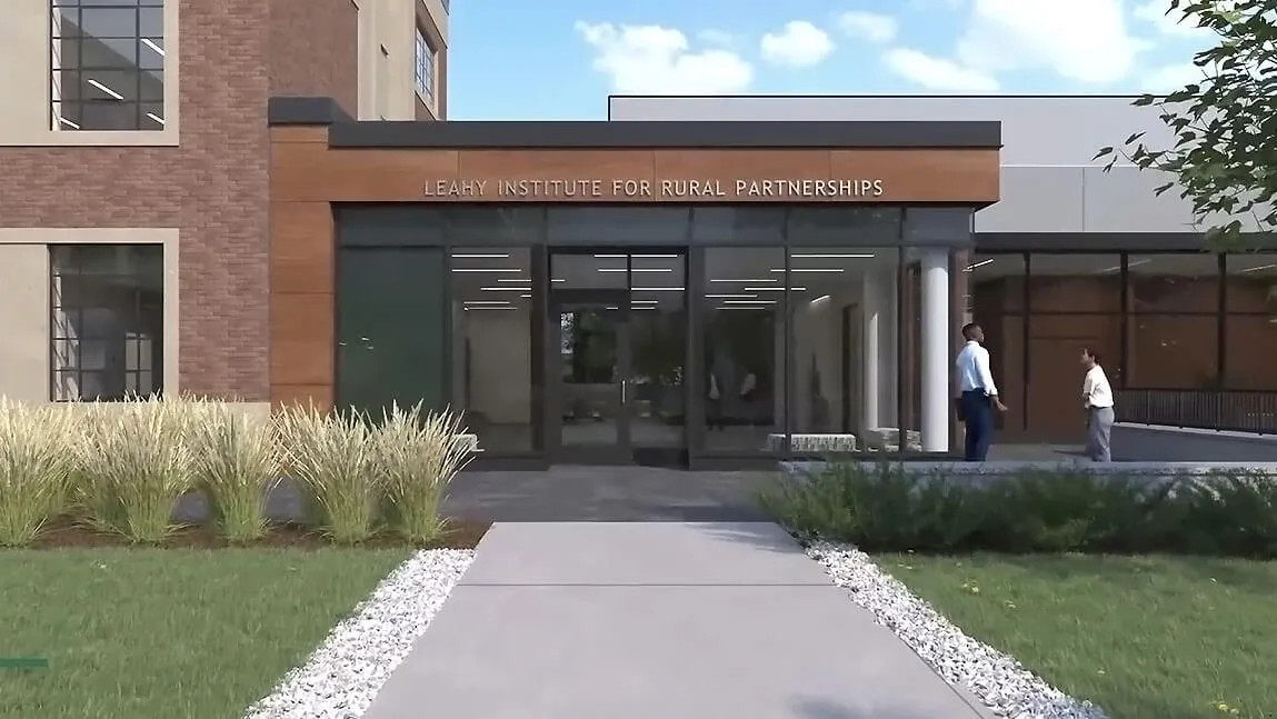 Architect's rendering of the new Leahy Institute for Rural Partnerships entrance.