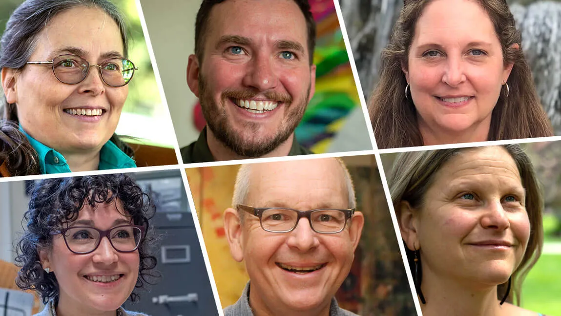 A grid of images displaying headshots of each of the six Fulbright recipients