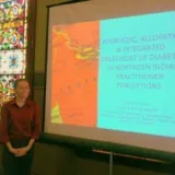 Student giving a presentation.