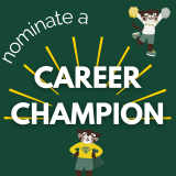 Nominate a Career Champion images of rally cat as a cheer leader, and as a superhero