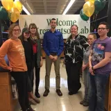 Krementsov and team at lab opening