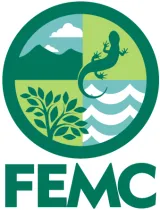 FEMC logo - circle in four quarters showing mountains, salamander, waves, tree