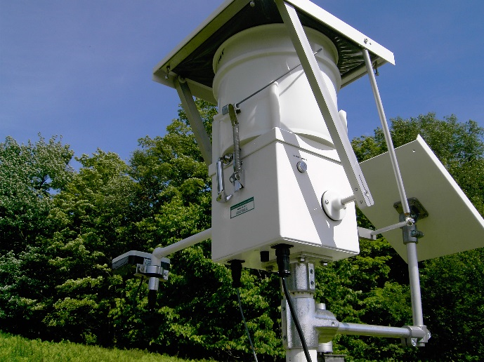 Automated Precipitation Collector at the VMC Air Quality Site in Underhill. Sampling at this site started in 1984.