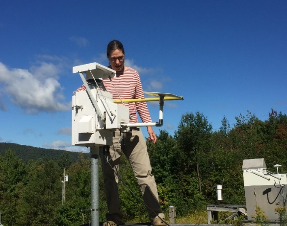 Long time site operator Mim Pendleton working on Merury Deposition Network sample collector.