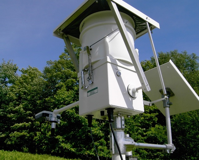 Automated Precipitation Collector at the FEMC Air Quality Site in Underhill. Sampling at this site started in 1984.