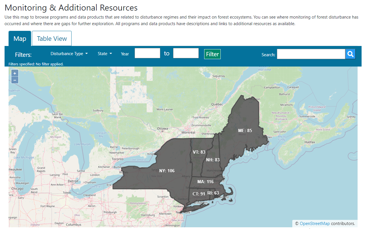 Image of Disturbance Monitoring Page