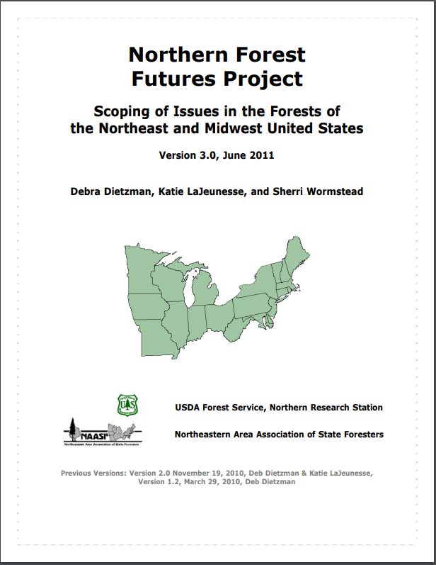 Thumbnail for Northern forest futures project: scoping of issues in the forests of the Northeast and Midwest United States
