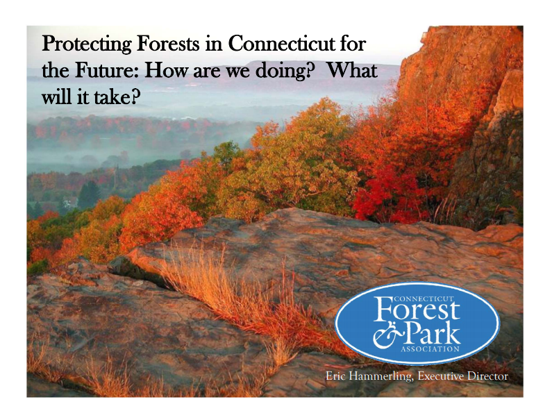 Thumbnail for Protecting forests in Connecticut for the future: how are we doing? What will it take?
