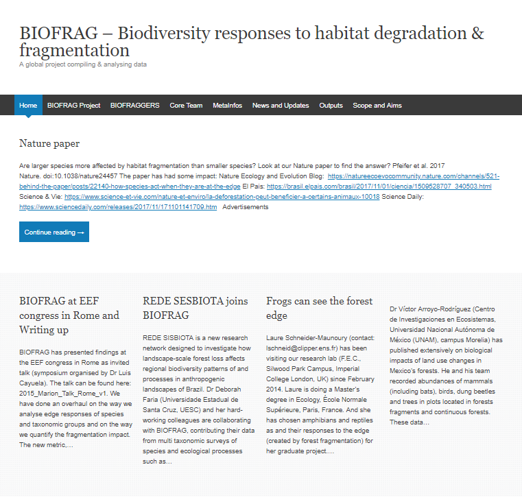 Thumbnail for BIOFRAG - Biodiversity responses to habitat degradation & fragmentation