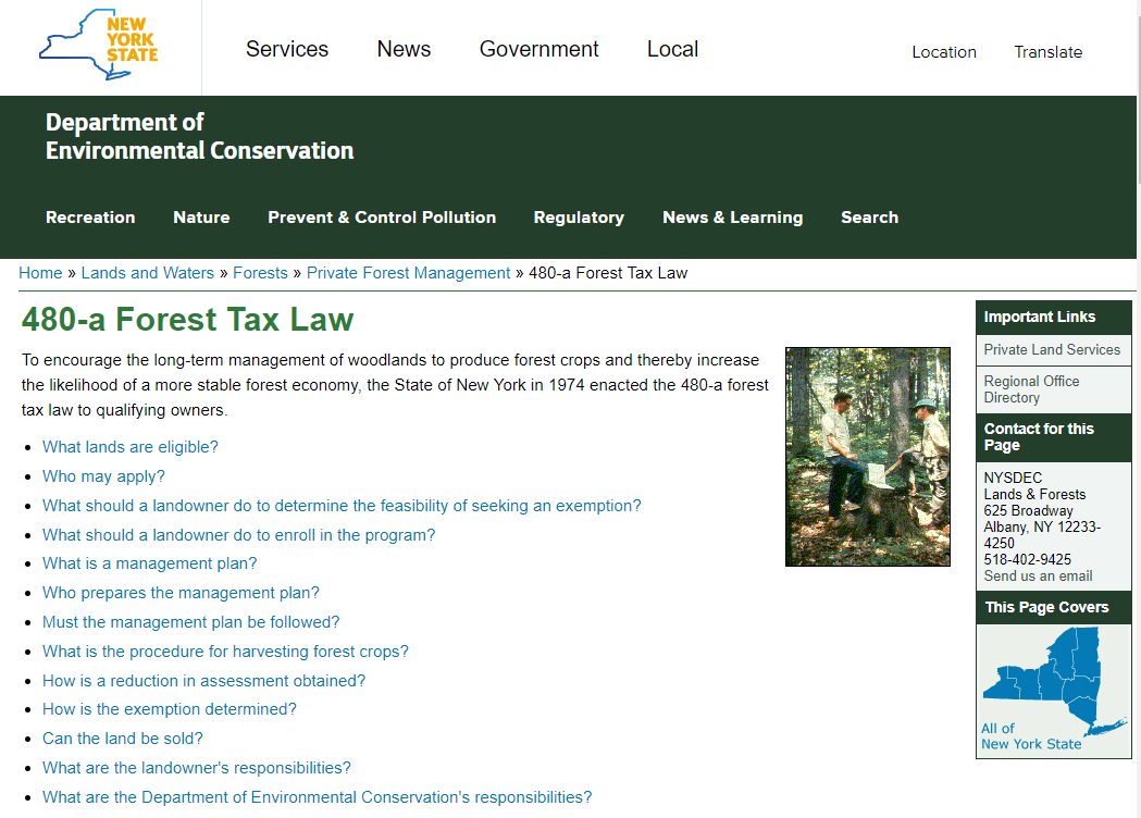 Thumbnail for New York Forest Tax Law (480-a)