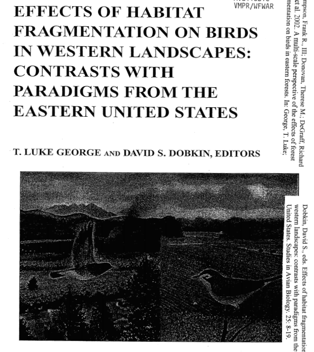 Thumbnail for A Multi-Scale Perspective of the Effects of Forest Fragmentation on Birds in Eastern Forests