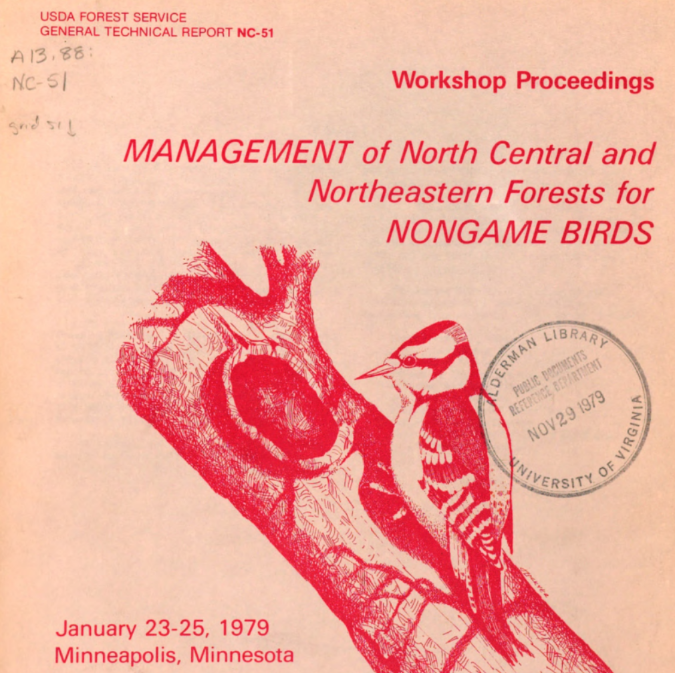 Thumbnail for Workshop Proceedings: Management of North Central and Northeastern Forests for Nongame Birds