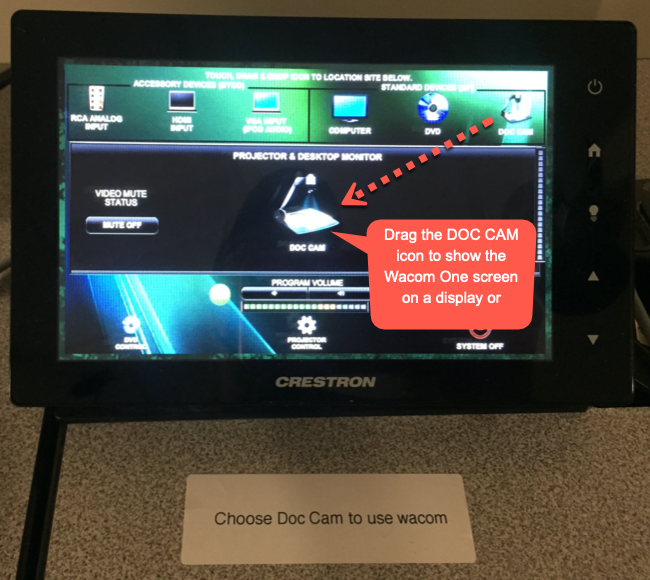 Crestron Drag and Drop Wacom One using DOC CAM icon