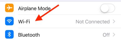 iOS Wi-Fi button