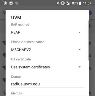 Android Wi-Fi connection settings