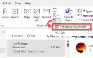 Outlook 365 more message options
