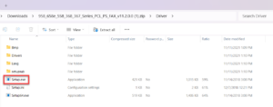 Setup file for Windows printer driver.