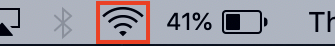 macOS icon tray with Wi-Fi symbol highlighted