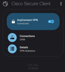 A screen showing that the connection was successful.
