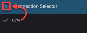 A screen showing which connection is selected.