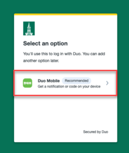 Duo Mobile button
