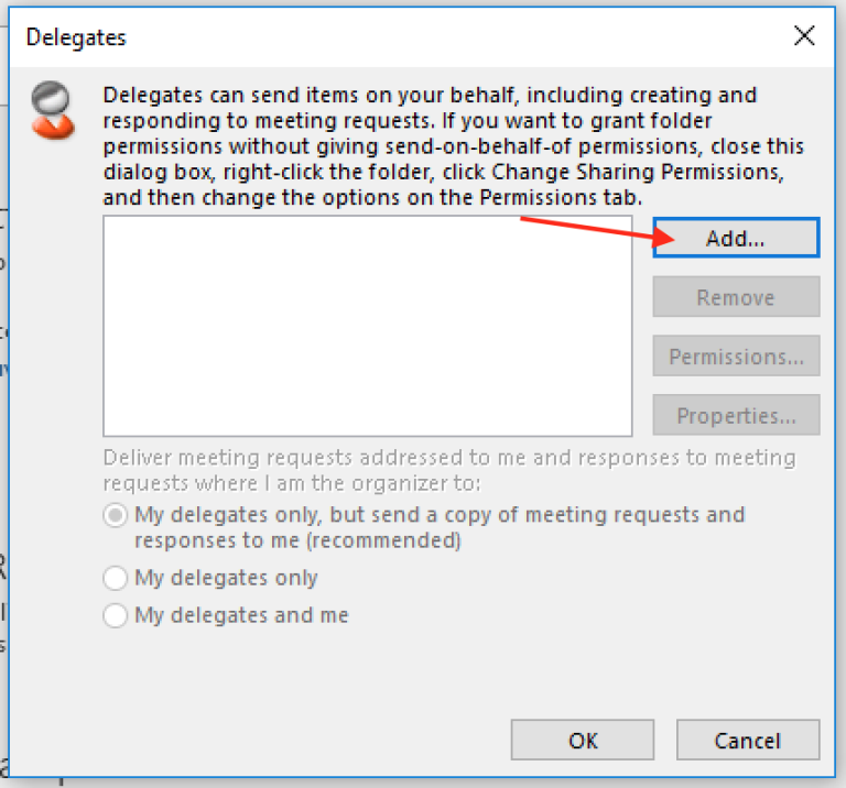 How to MS Outlook Delegate Access