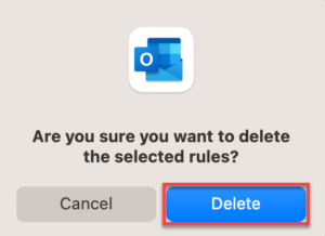 Outlook for Mac confirm Delete.