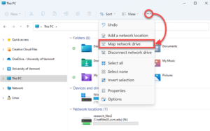 Click the three dots and then Map Network Drive.