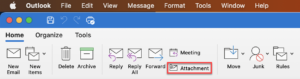 Outlook for Mac Attachment message option.