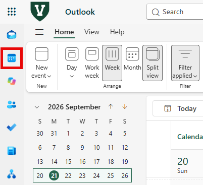Calendar tab