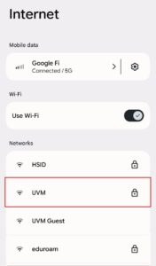 android wireless networks list