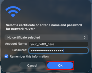 macos wireless credentials screen
