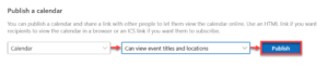 Exchange Online Publish a calendar.