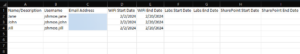 Enter information into the appropriate columns of the CSV.