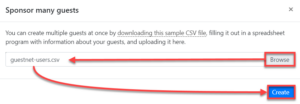 Browse for your CSV and then click Create.
